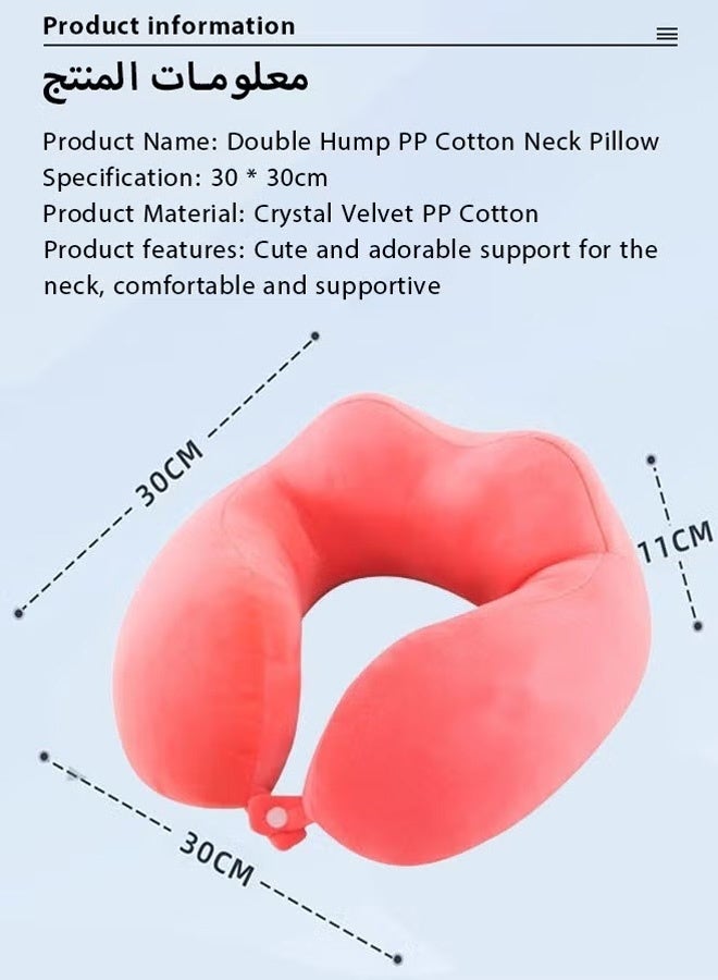 Travel Neck Pillow,Adjustable Travel Pillow Soft U Shaped Headrest Neck Support Pillows for Airplanes Sleeping Office Trains Cars Camping Pink - Image 2