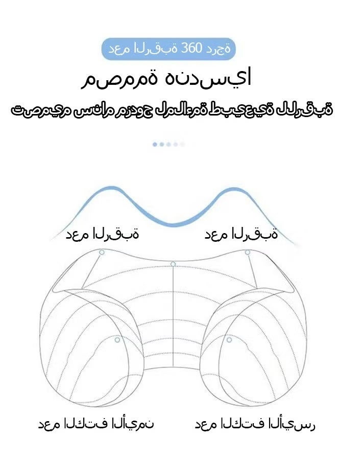 Travel Neck Pillow,Adjustable Travel Pillow Soft U Shaped Headrest Neck Support Pillows for Airplanes Sleeping Office Trains Cars Camping Pink - Image 4