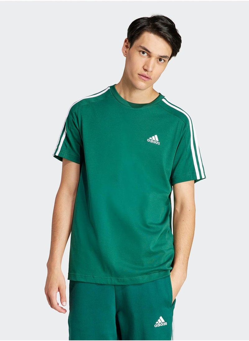 Adidas تي شيرت بأسلوب الخيوط المفردة الأساسية 3 خطوط  - Image 1