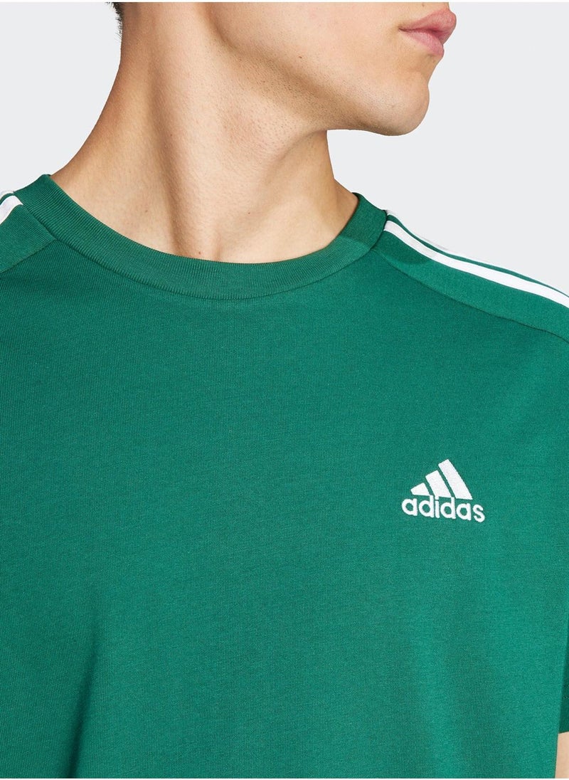 Adidas تي شيرت بأسلوب الخيوط المفردة الأساسية 3 خطوط  - Image 3