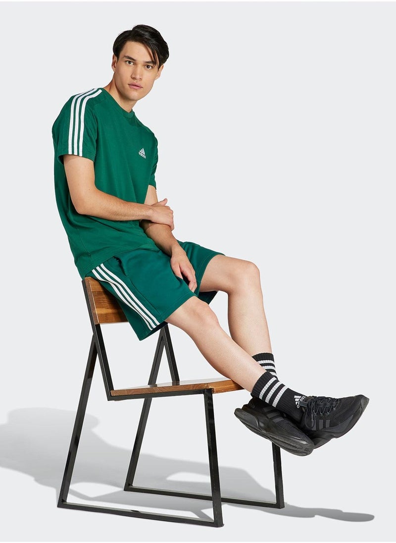Adidas تي شيرت بأسلوب الخيوط المفردة الأساسية 3 خطوط  - Image 5