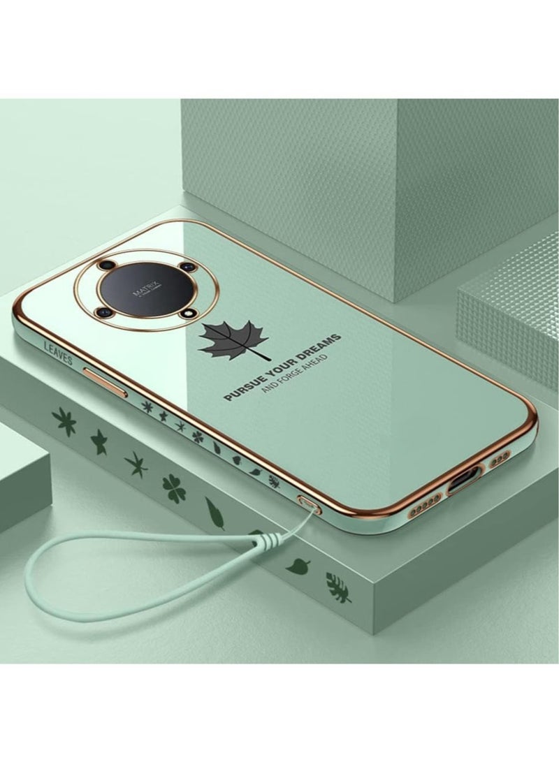 general Case for Honor X9a 5G, Maple Leaf Pattern Ultra Thin TPU Bumper Shockproof Soft Cover Electroplating Phnom Penh Design Silicone Slim Case