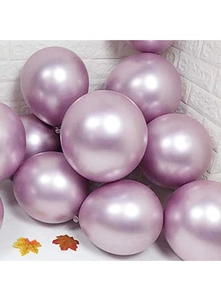 Goldedge - 50 PCS Chrome Mauve Balloons, 12 Inch Pearlized Latex Balloons for Elegant Party Themes - view 3