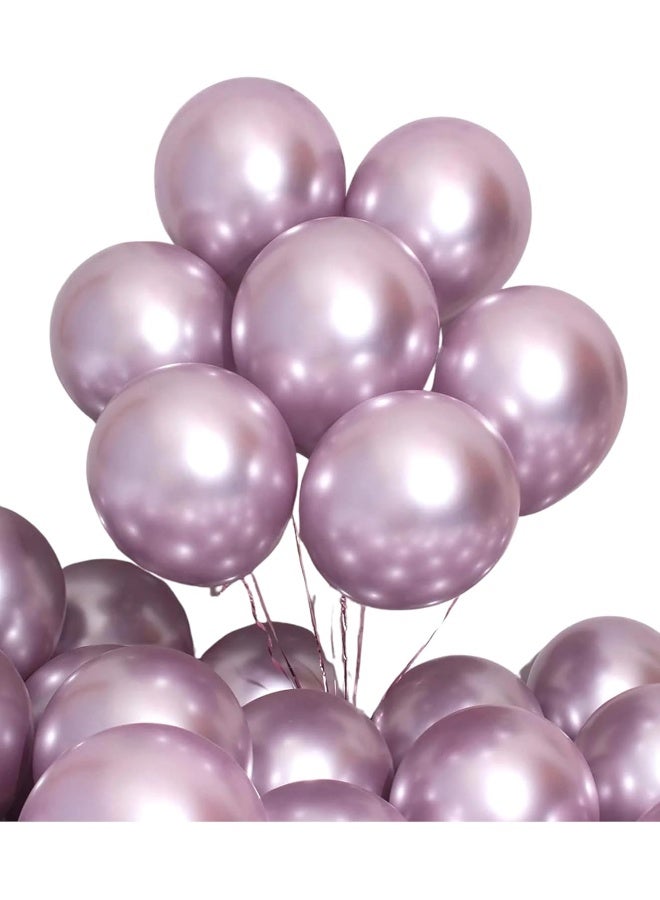Goldedge - 50 PCS Chrome Mauve Balloons, 12 Inch Pearlized Latex Balloons for Elegant Party Themes - Image 1