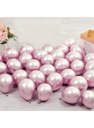 Goldedge - 50 PCS Chrome Mauve Balloons, 12 Inch Pearlized Latex Balloons for Elegant Party Themes - view 4