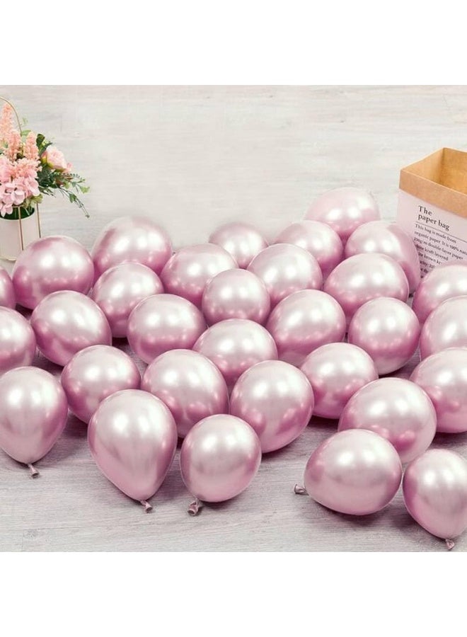 Goldedge - 50 PCS Chrome Mauve Balloons, 12 Inch Pearlized Latex Balloons for Elegant Party Themes - Image 4