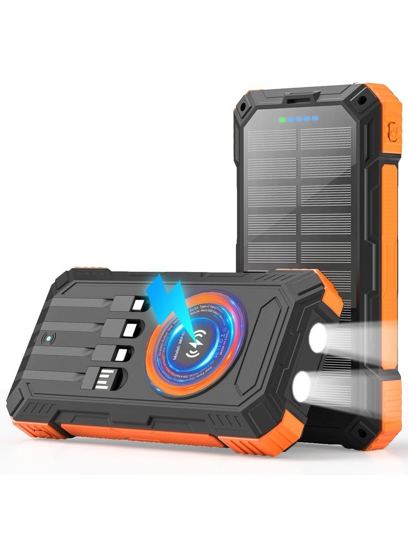 general Solar Charger Power Bank 49800mAh Wireless Portable Phone Charger, 22.5W QC3.0 Fast Charging Built in 4 Cables with USB C 6 Outputs & 2 Inputs for All Cell Phone - Image 1