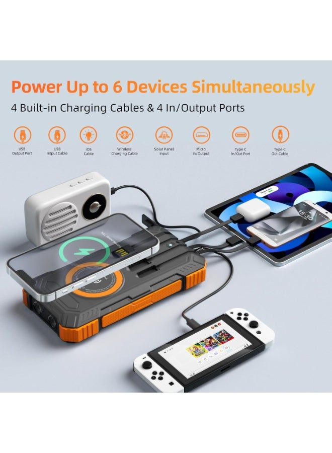 general Solar Charger Power Bank 49800mAh Wireless Portable Phone Charger, 22.5W QC3.0 Fast Charging Built in 4 Cables with USB C 6 Outputs & 2 Inputs for All Cell Phone - Image 3