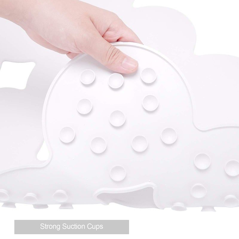 Webos Patented Non Slip Bathtub Mat Shower Bath Mats with Strong Suction Cups Superior Grip&Drainage Soft Heavy Duty Natural Rubber Bath Mat for Inside The tub (White, 28x16 inch) - Image 3