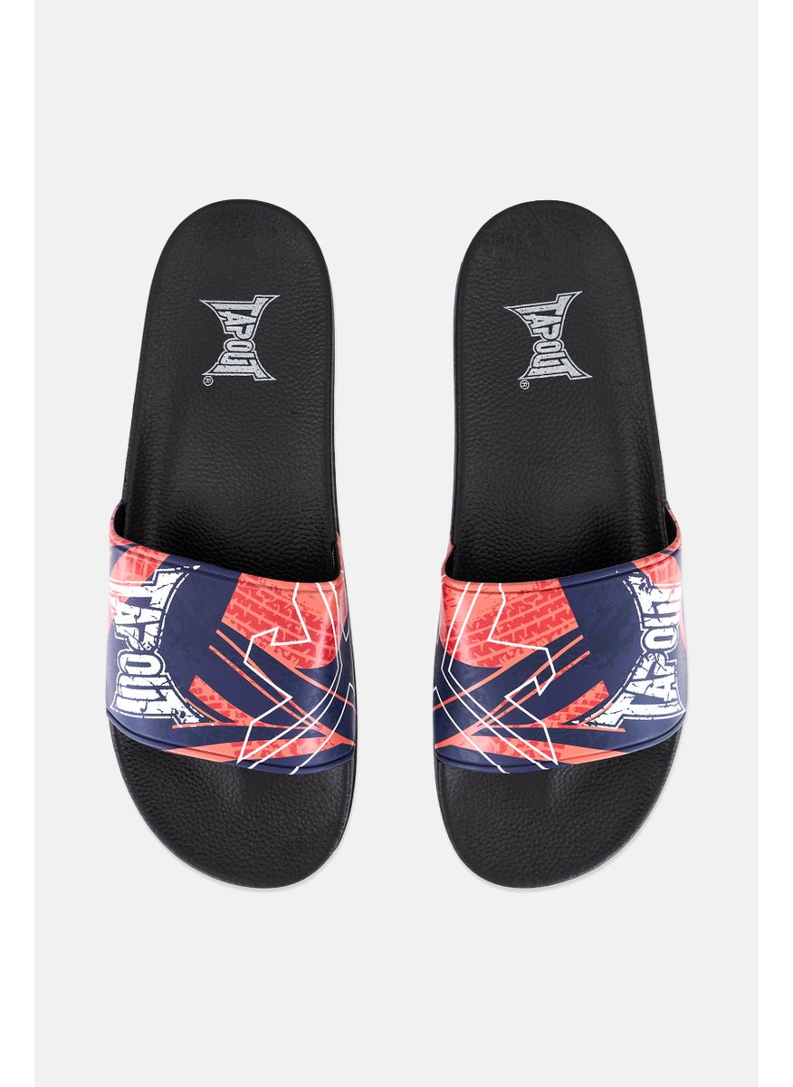 TapouT Men Brand Logo Slip On Slides, Multicolor  - Image 2
