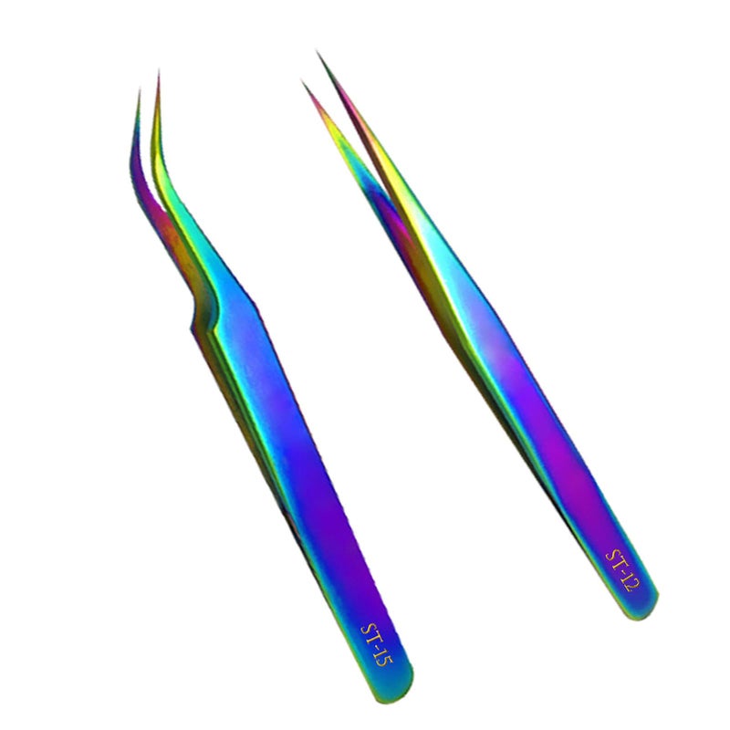 Tweezers Set Diamond painting toolsEyelash Extension TweezerAntiStatic Stainless Steel Curved of Tweezers for Diamond painting Electronics Laboratory Work JewelryMaking Craft Soldering