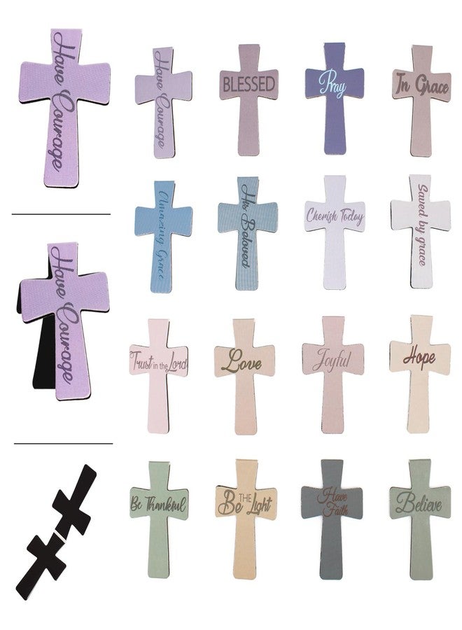 PQJSJDR 48 Pieces Magnetic Christian Religious Cross Bookmark Bible Verses Book Marks Magnet Inspirational Scripture Book Markers Page Clips Gifts for Women Student School Reading Party Favor,12 Styles - Image 1