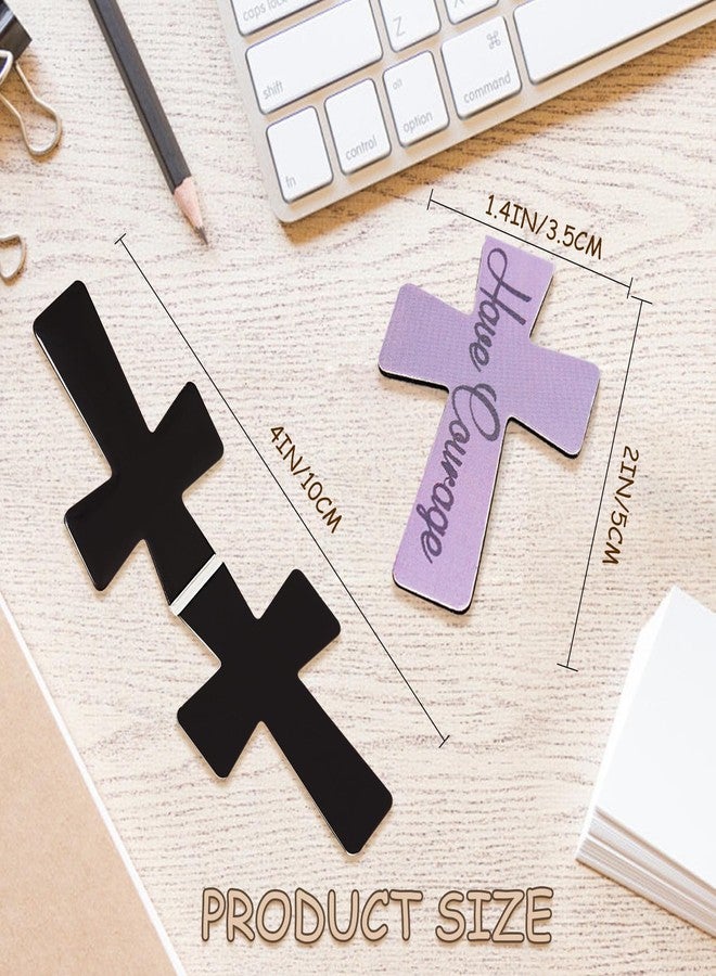PQJSJDR 48 Pieces Magnetic Christian Religious Cross Bookmark Bible Verses Book Marks Magnet Inspirational Scripture Book Markers Page Clips Gifts for Women Student School Reading Party Favor,12 Styles - Image 2