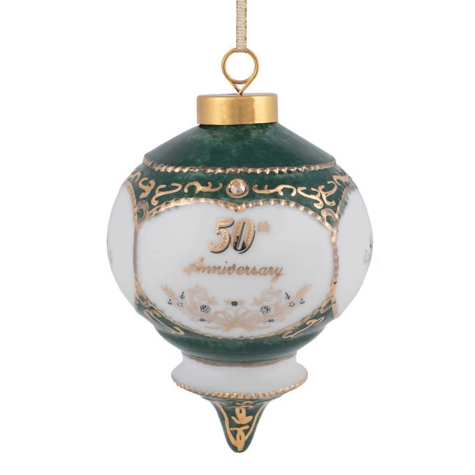 Happy 50th Wedding Anniversary Victorian 45 Inch Porcelain Hanging Ornament