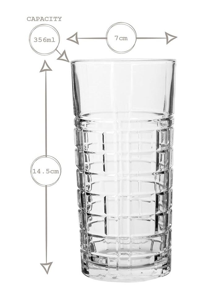 LAV 6 Pieces Brit Long Tumbler Set 356 Ml - Clear - Image 4