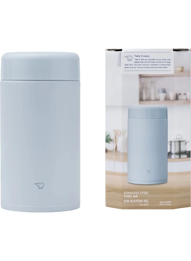 Zojirushi Zojirushi Stainless Steel Vacuum Insulated Food Jar,0.75L,Ice Gray (Hl)