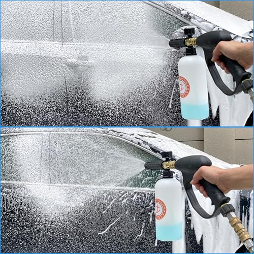 JOEJET Pressure Washer Gun with Foam Cannon, Car Wash Foam Gun with 1/4” Quick Connector, 5 Pressure Washer Nozzle Tips, 1 Liter - Image 4