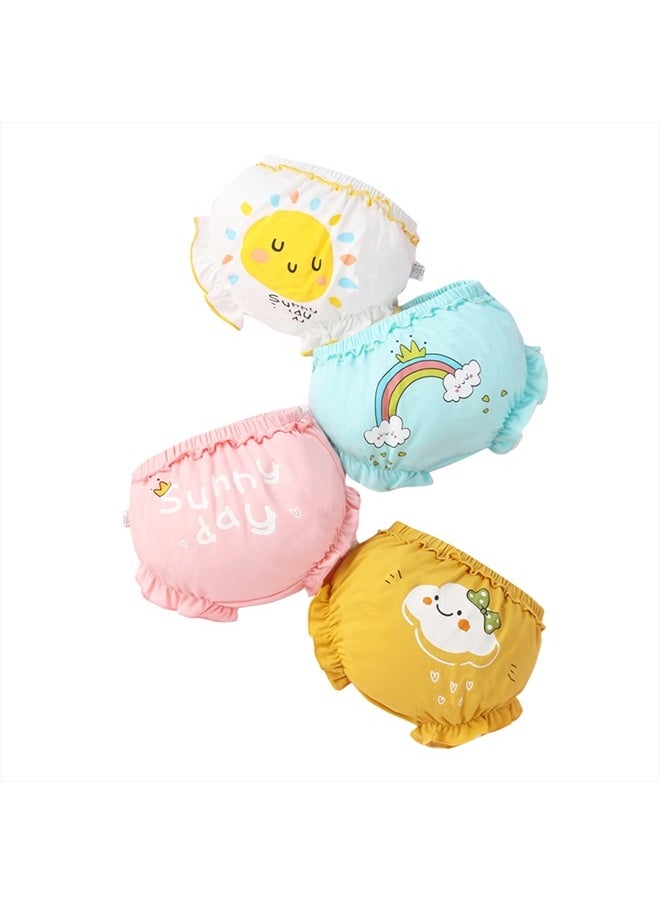 Orinery - Cotton Underwear Baby Girl Undies Breathable Bloomers Briefs Infant Toddler Panties Kids Ruffle Assorted Boxer 6-Pack(CX22A-M, 3-4T - Image 1