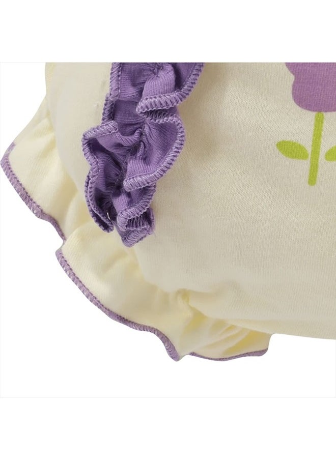 Orinery - Cotton Underwear Baby Girl Undies Breathable Bloomers Briefs Infant Toddler Panties Kids Ruffle Assorted Boxer 6-Pack(CX22A-M, 3-4T - Image 1