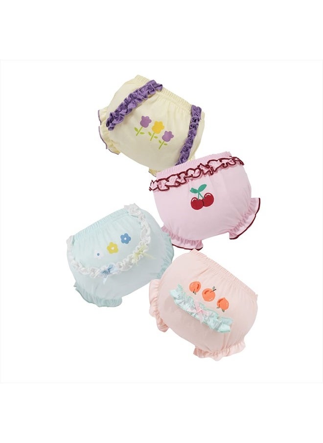 Orinery - Cotton Underwear Baby Girl Undies Breathable Bloomers Briefs Infant Toddler Panties Kids Ruffle Assorted Boxer 6-Pack(CX22A-M, 3-4T - Image 1