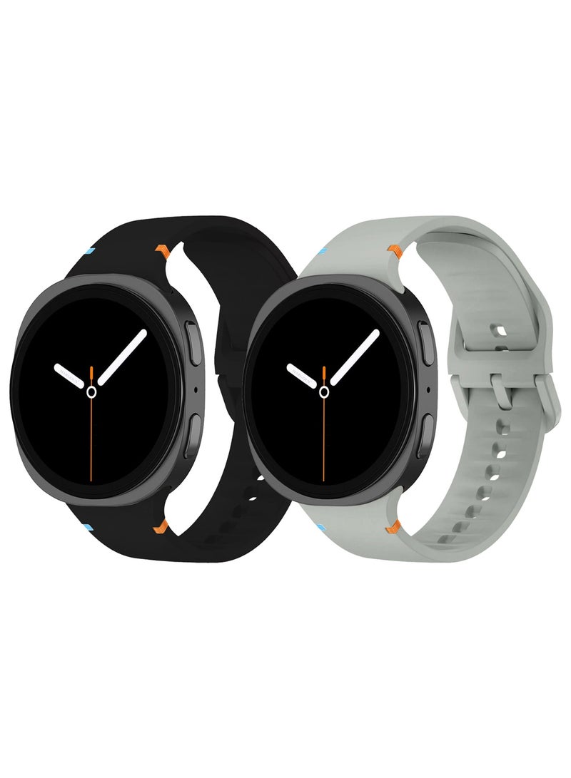 2Packs Sport Band for Galaxy Watch 8 40mm 44mm and Watch 8 Classic 46mm, Silicone Replacement Strap, M/L Size - Image 2