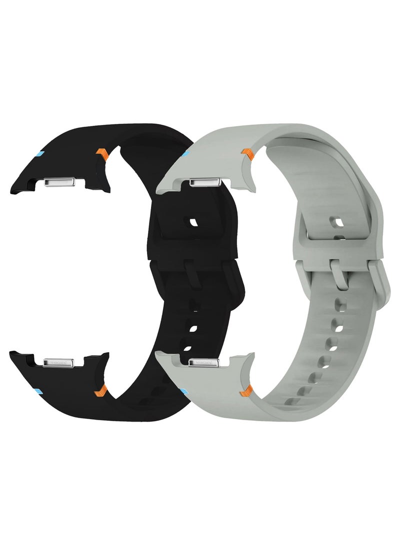 2Packs Sport Band for Galaxy Watch 8 40mm 44mm and Watch 8 Classic 46mm, Silicone Replacement Strap, M/L Size - Image 1
