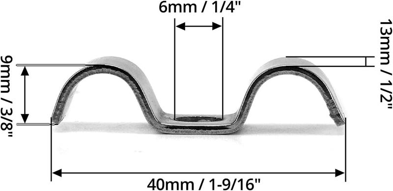 woobles Stainless Steel Double Line Clamp, 12 Pack 3/8" Fuel Lines Clips with Mounting Screws 3/8" - Image 5