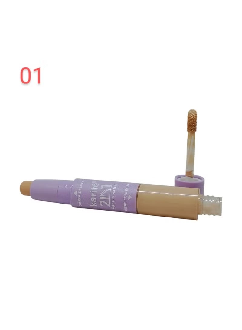 KARITE 2 in 1 Concealer Stick & Liquid – Shade 01 Light - Image 1