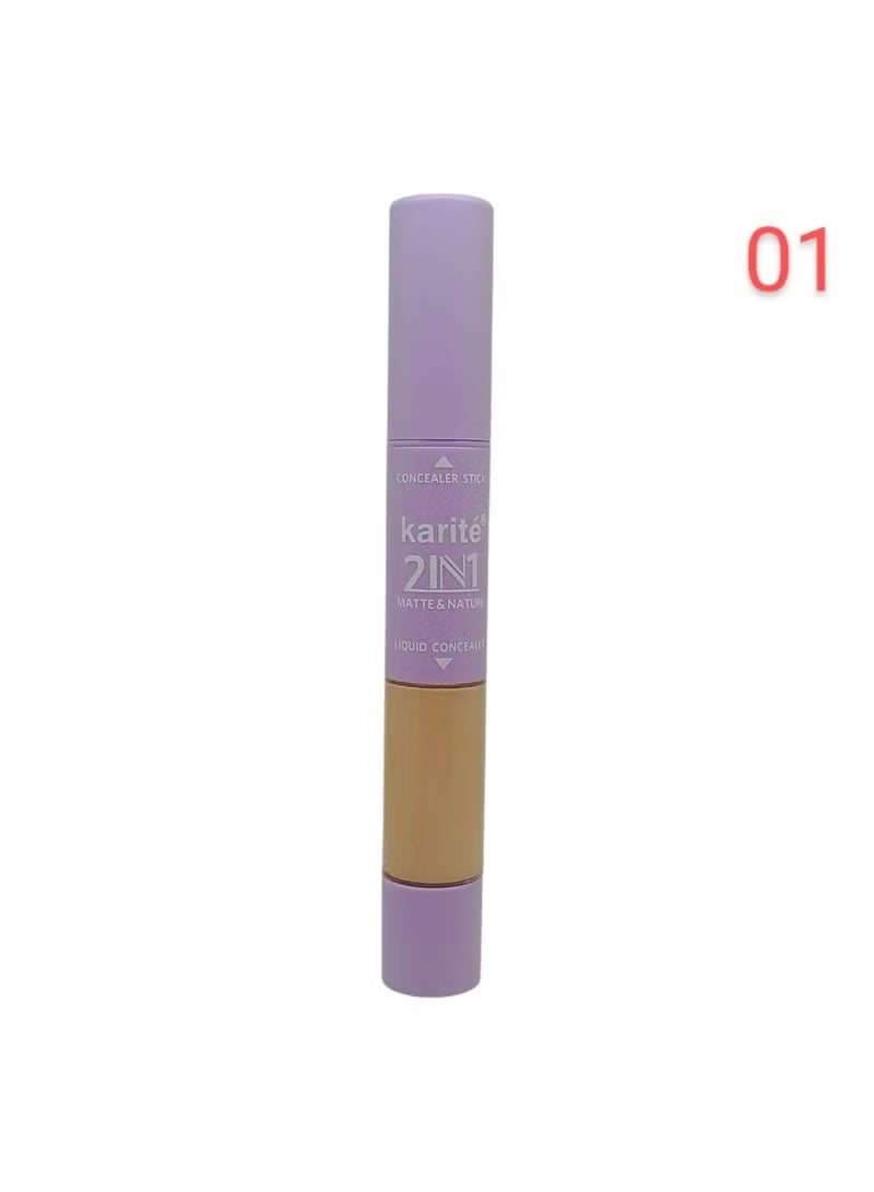 KARITE 2 in 1 Concealer Stick & Liquid – Shade 01 Light - Image 2