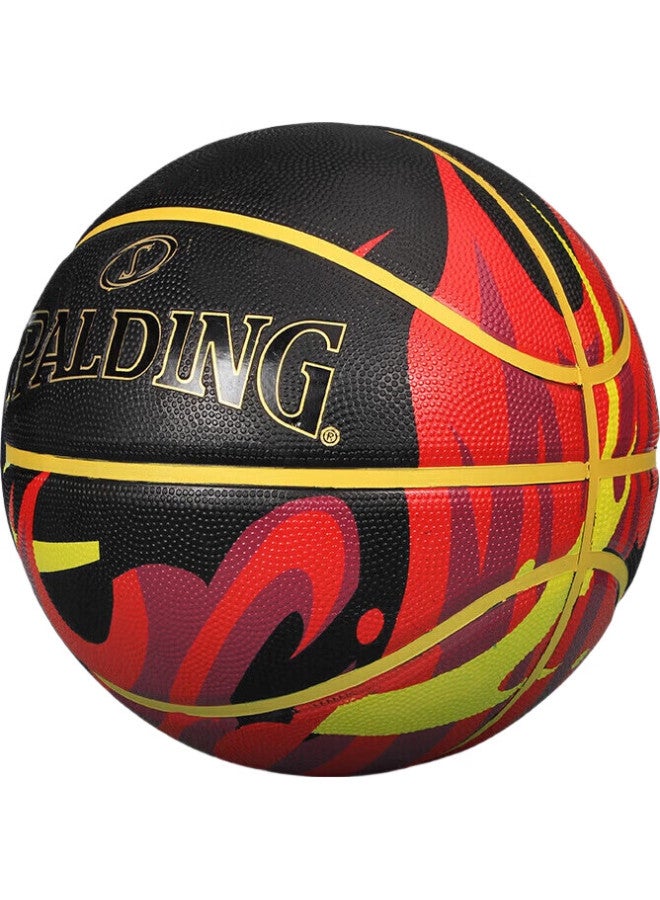 SPALDING كرة سلة مطاطية بحجم 7 من سلسلة اللهب 84-758Y - Image 1