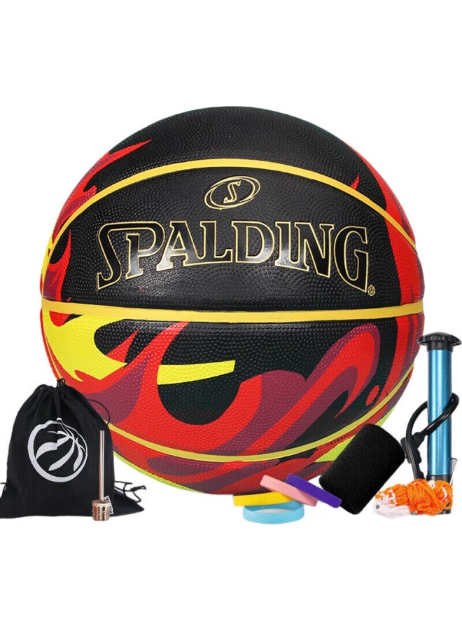 SPALDING كرة سلة مطاطية بحجم 7 من سلسلة اللهب 84-758Y - Image 3