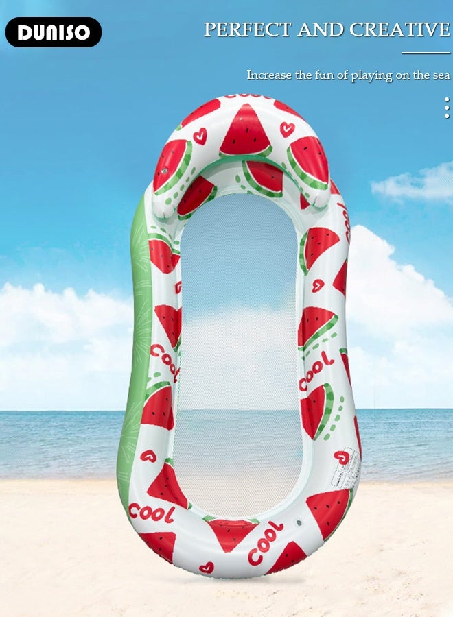 DUNISO Floating Row Swimming Ring Inflatable Pool Float for Adults Lounger Floats Rafts Floating Chair Pool Float Water Lounger Water Inflatable Bed Inflatable Rafts for Summer Pool,Tanning,Beach,Lake - Image 4