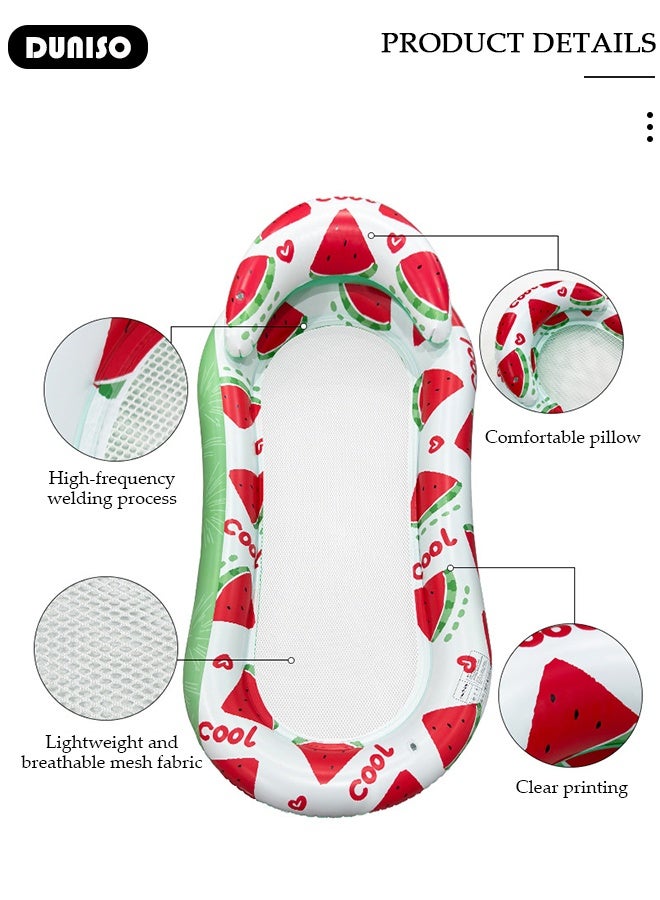DUNISO Floating Row Swimming Ring Inflatable Pool Float for Adults Lounger Floats Rafts Floating Chair Pool Float Water Lounger Water Inflatable Bed Inflatable Rafts for Summer Pool,Tanning,Beach,Lake - Image 3