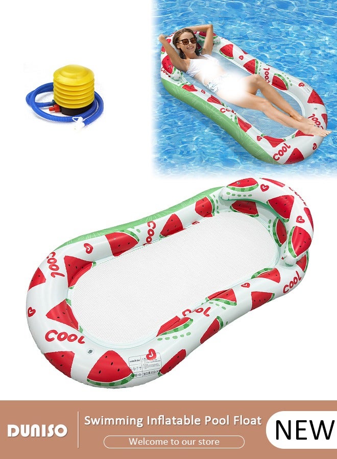 DUNISO Floating Row Swimming Ring Inflatable Pool Float for Adults Lounger Floats Rafts Floating Chair Pool Float Water Lounger Water Inflatable Bed Inflatable Rafts for Summer Pool,Tanning,Beach,Lake - Image 1