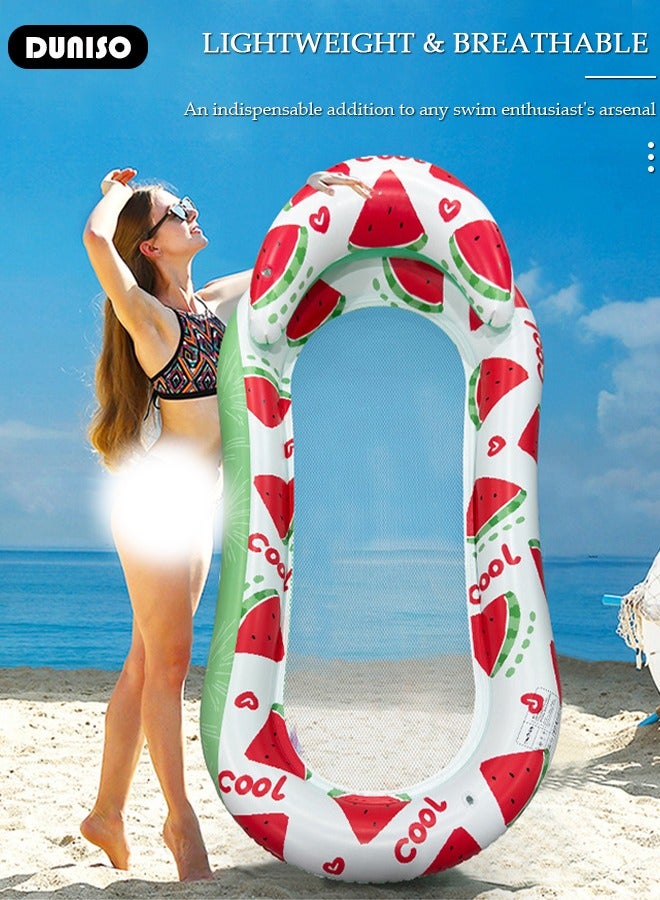 DUNISO Floating Row Swimming Ring Inflatable Pool Float for Adults Lounger Floats Rafts Floating Chair Pool Float Water Lounger Water Inflatable Bed Inflatable Rafts for Summer Pool,Tanning,Beach,Lake - Image 5