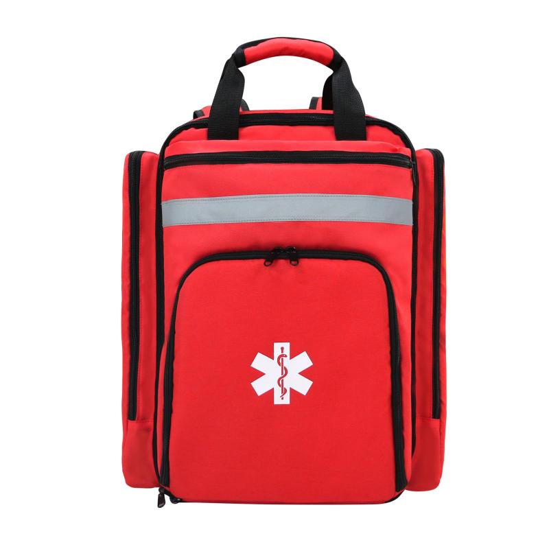 Empty First Aid Bag: 600D Oxford Cloth Trauma Bag - Impact-Resistant Foam Padding Emergency Backpack With Reflective Stripes, Multi-Pocket Storage for First Responders, Outdoor Emergency Use - Image 1