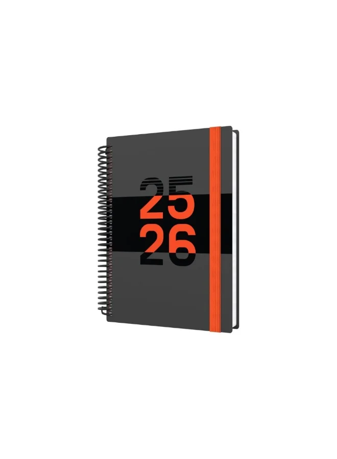 Collins Collins A5 Delta 14 Month Mid/Academic Year Planner, July 2025-August 2026 Planner, Day-to-Page Appointments Diary, A5 Wiro Bound Cover, Orange