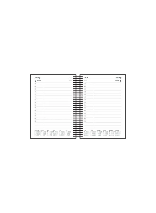 Collins Collins A5 Delta 14 Month Mid/Academic Year Planner, July 2025-August 2026 Planner, Day-to-Page Appointments Diary, A5 Wiro Bound Cover, Orange
