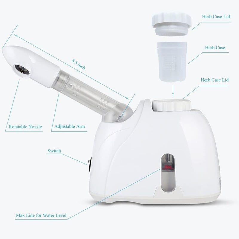 Facial Steamer With Extendable Arm, Professional Mist Sprayer and Warm Mist Humidifier for Face, Sinuses Moisturizing, Home Use, Salon - Image 2