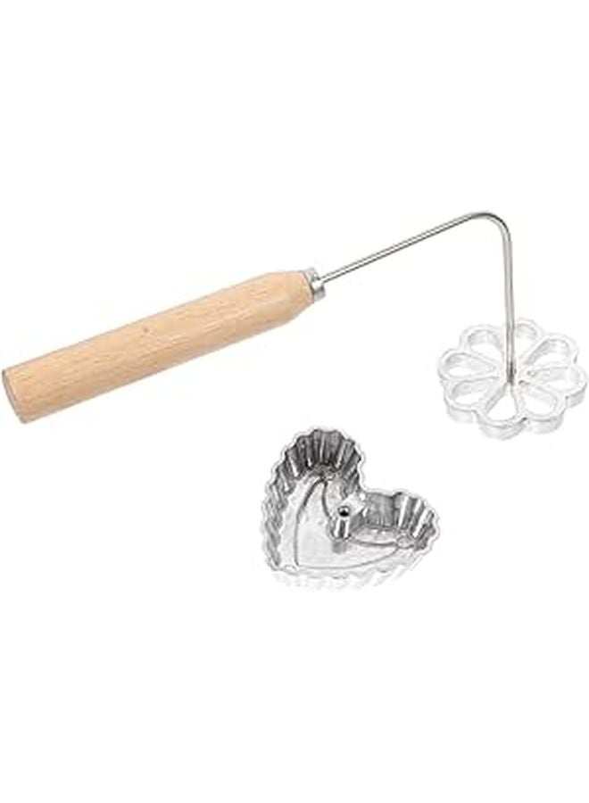 Aluminum Alloy Non Stick Timbale Mold Set with Handle for Hollow Heart Flower Shapes - Image 1