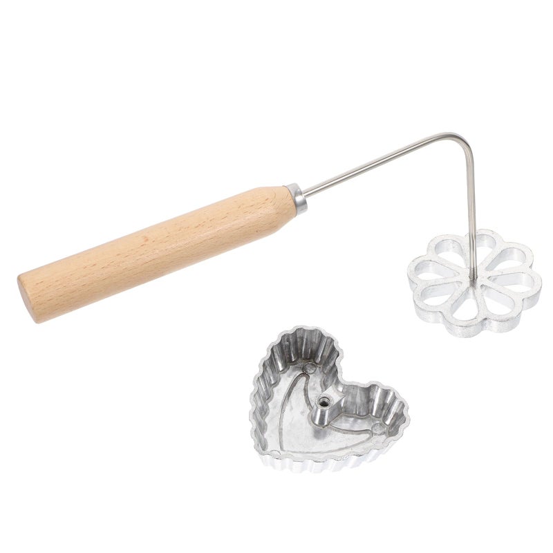 Aluminum Alloy Non Stick Timbale Mold Set with Handle for Hollow Heart Flower Shapes - Image 2