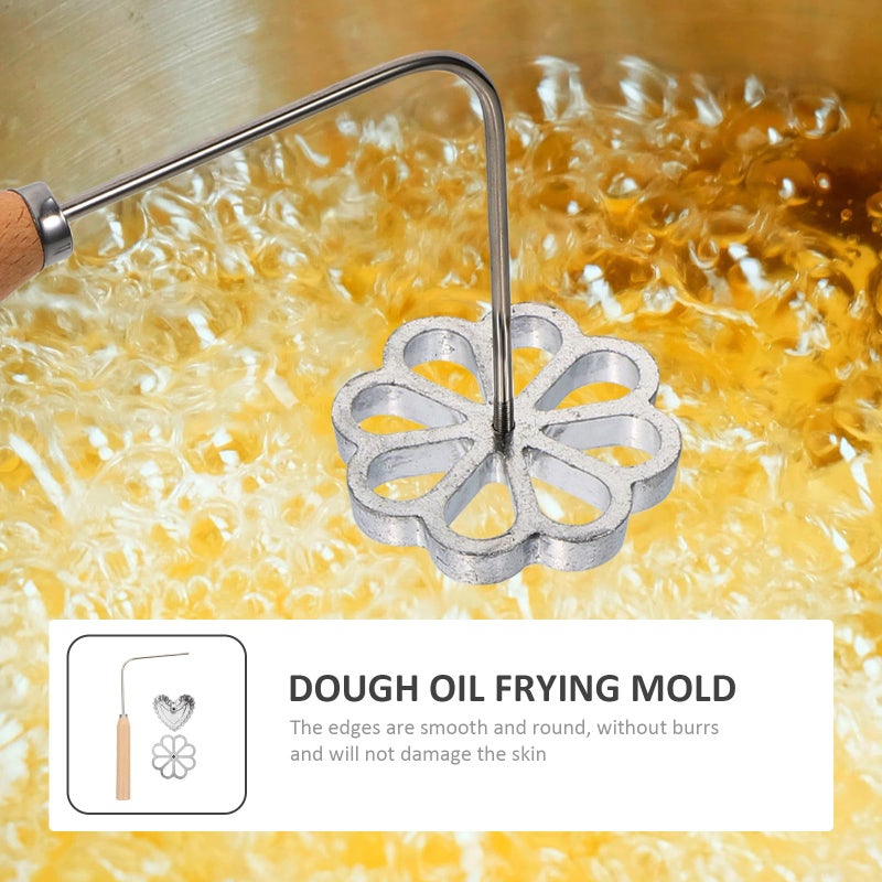 Aluminum Alloy Non Stick Timbale Mold Set with Handle for Hollow Heart Flower Shapes - Image 5