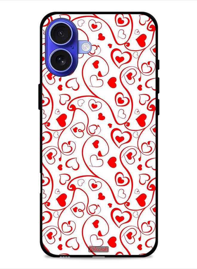 Tolwak Apple iPhone 16 Protective Case Cover Hearts Pattern - Image 1