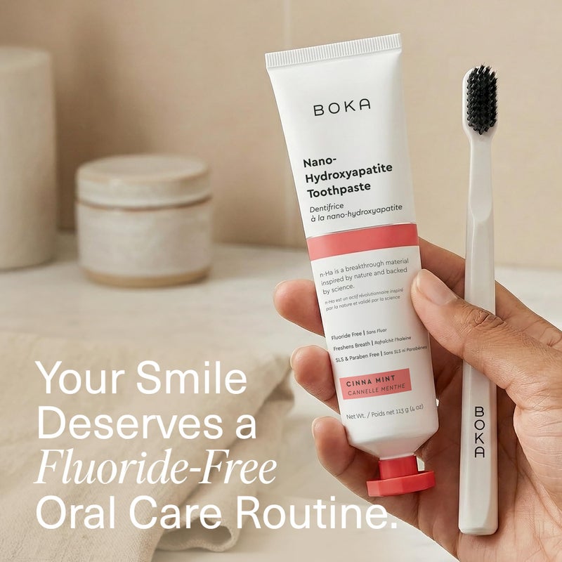 Boka Fluoride Free Toothpaste, Nano Hydroxyapatite Toothpaste, Appropriate for Sensitive Teeth - for Adult Oral Care - Cinnamon Mint Flavor, 4 Fl Oz 1Pk US Manufactured - Image 3