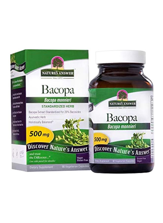 NATURE'S ANSWER Bacopa Monnieri Dietary Supplements 500 mg - 90 Capsules - Image 1
