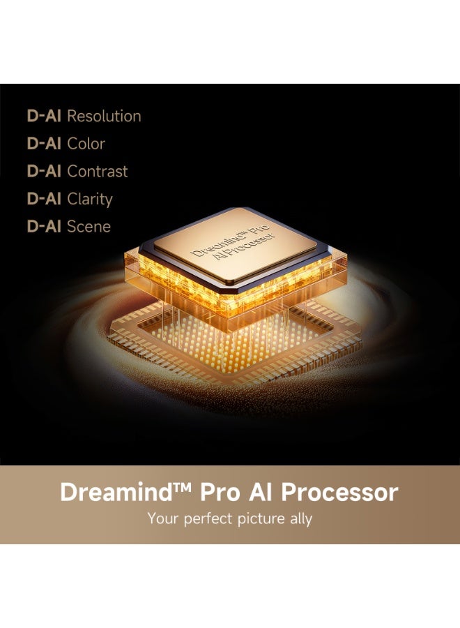 دريم Dreame Aura 86 Inch Smart TV 4k QLED+ with Mini LED Television, Dolby Vision -Atmos 70 W Integrated Soundbar, Google TV,  Dreamind Pro AI Processor, Game Master - Image 4