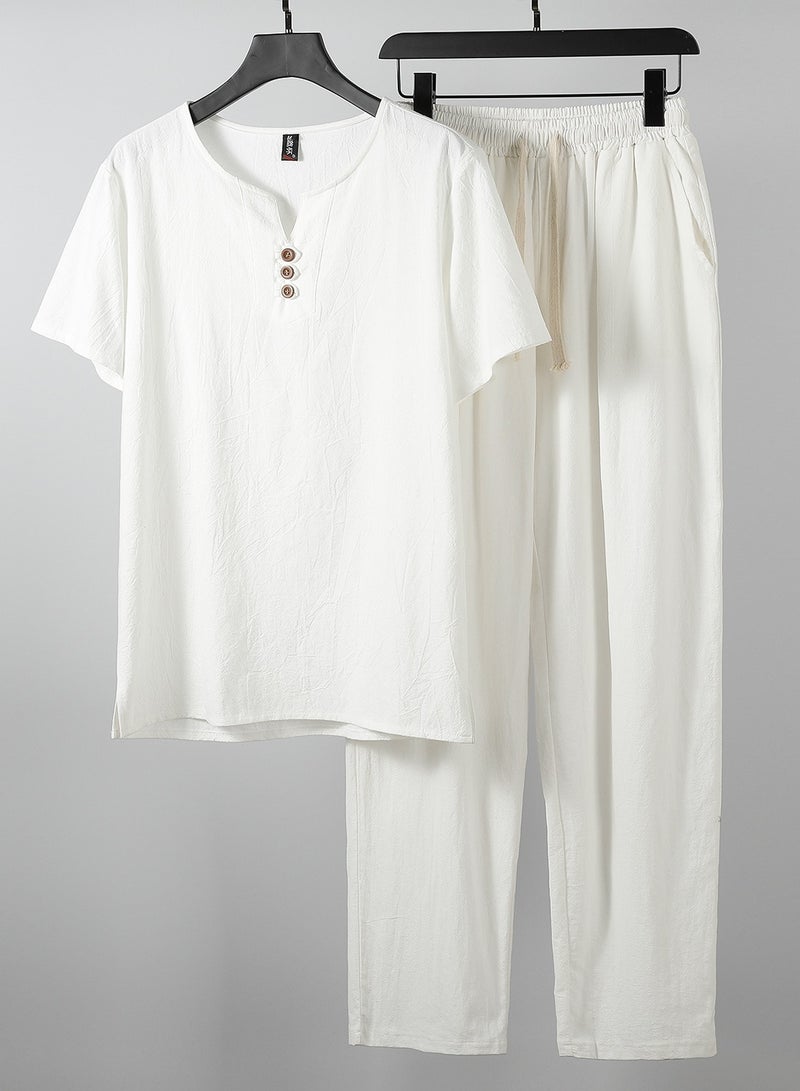 KUYING New Trend Ice Silk Handsome Sportswear Two-Piece Set 