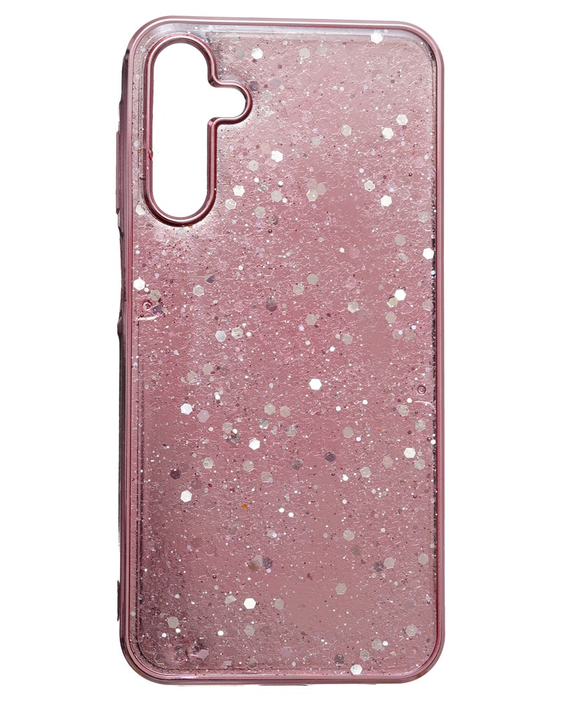 Glitter Plastic Mobile Phone Case With Cute Design for Samsung Galaxy A15 - Pink - Image 1