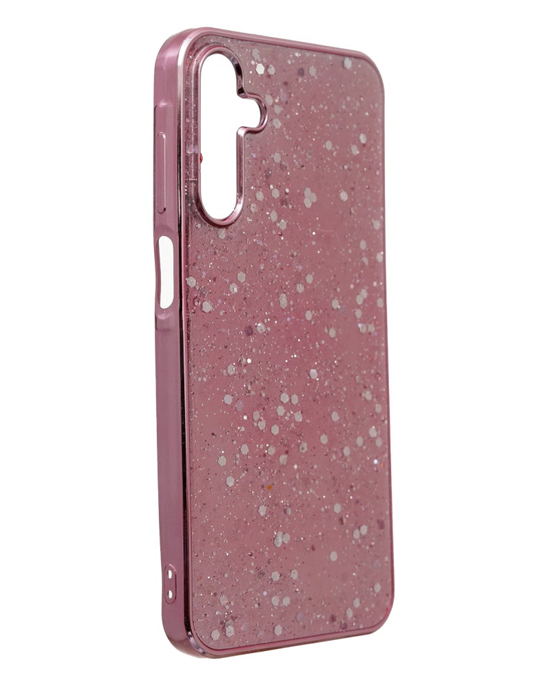 Glitter Plastic Mobile Phone Case With Cute Design for Samsung Galaxy A15 - Pink - Image 2