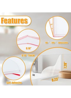 Oasisgalore 2PCS Transparent Shower Splash Guard with Self-Adhesive for Bathroom Bathtub to Keep Water in Shower  - Image 2